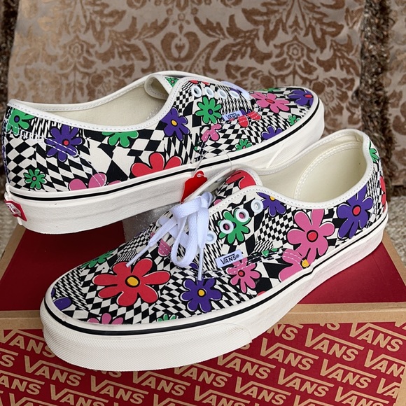Vans Authentic Printed Floral Check/Marshmallow Mn - Picture 9 of 16